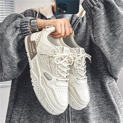 Men's Block Skate Shoes Lace Up Comfy Non Slip Sneakers