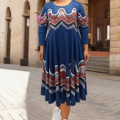 Women's Plus Tribal Print Maxi Dress