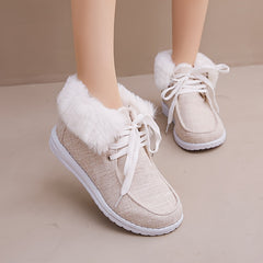 Faux Fur Fleece Lined Snow Shoes Lightweight Winter Boat Shoes