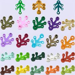 9pcs Building Block DIY Green Leaves Twig Grass Plant Garden Scene Gift