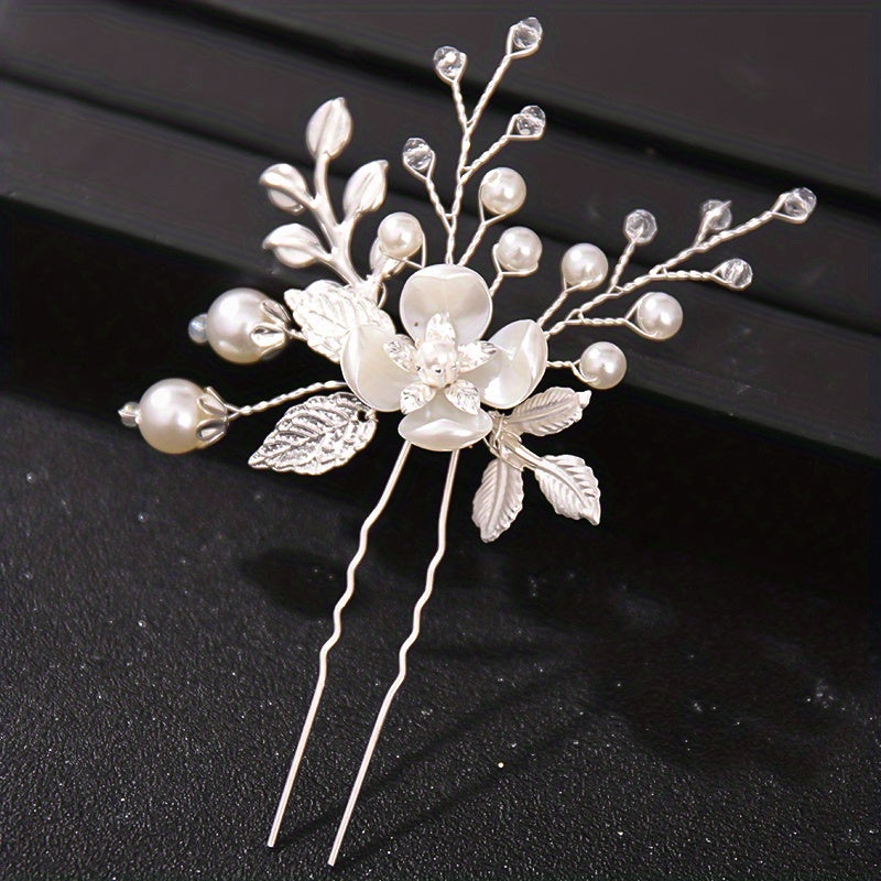 Crystal Faux Pearl Hair Pins Wedding Hair Accessories