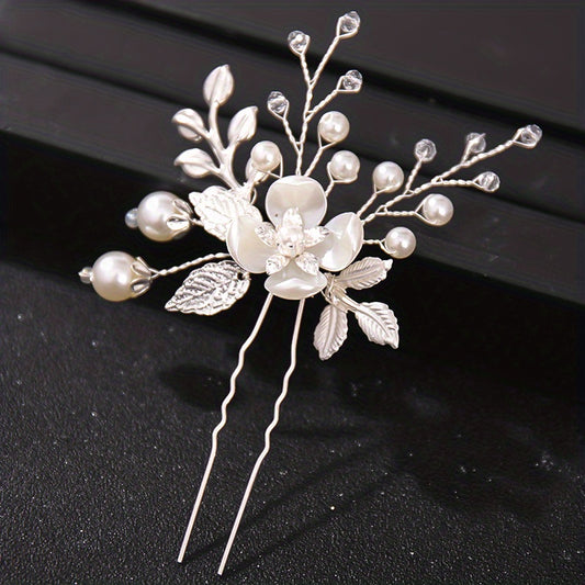 Crystal Faux Pearl Hair Pins Wedding Hair Accessories