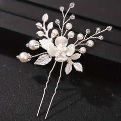Crystal Faux Pearl Hair Pins Wedding Hair Accessories