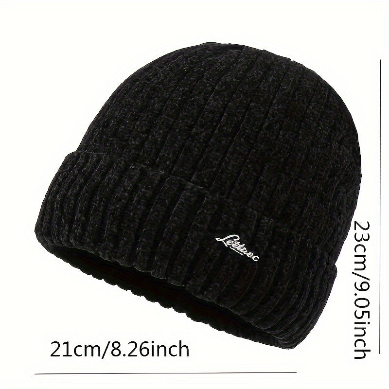 Winter Velvet Knitted Hat with Ear Protection for Outdoor Cycling Skiing
