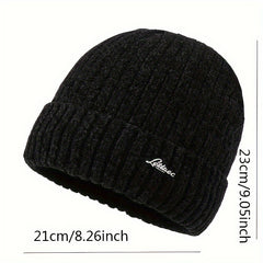 Winter Velvet Knitted Hat with Ear Protection for Outdoor Cycling Skiing