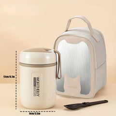 800ml Insulated Cup w/ Spoon & Storage Bag - Outdoor Travel Camping