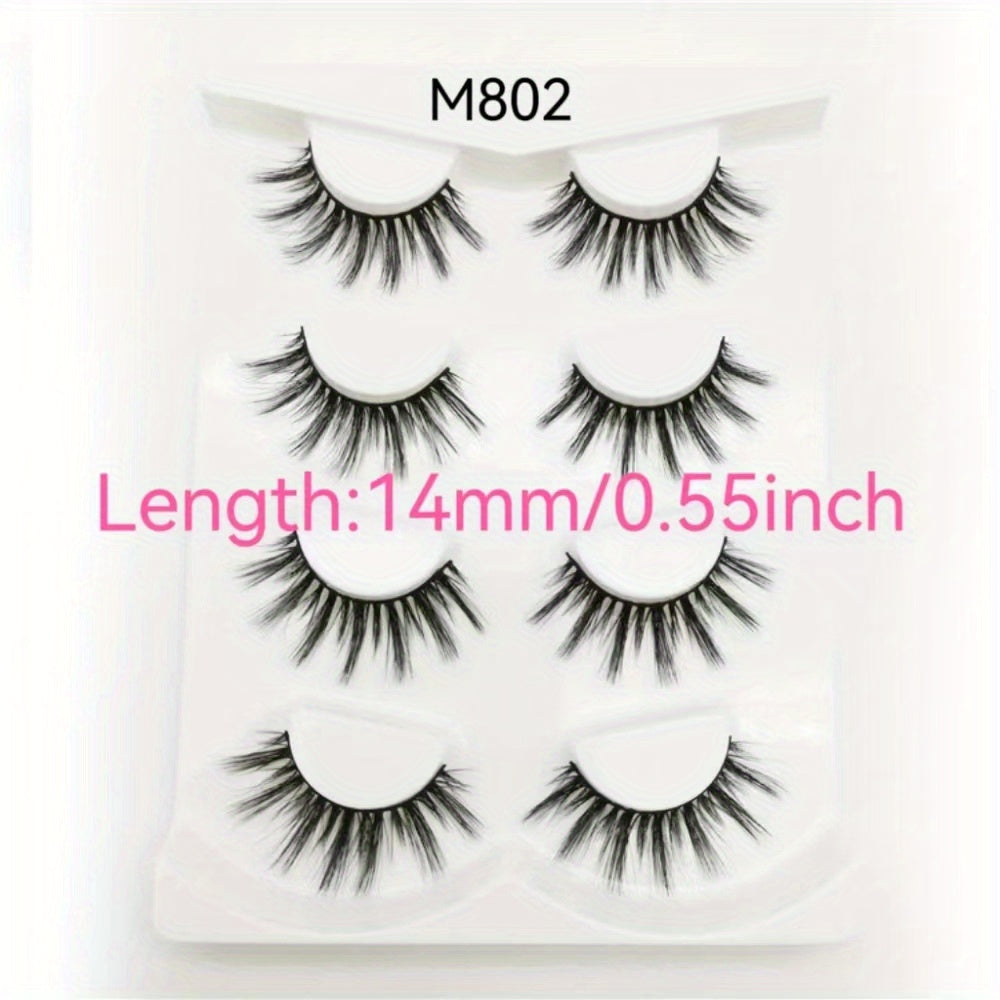 3D False Eyelashes Natural Look Four Pairs Pack