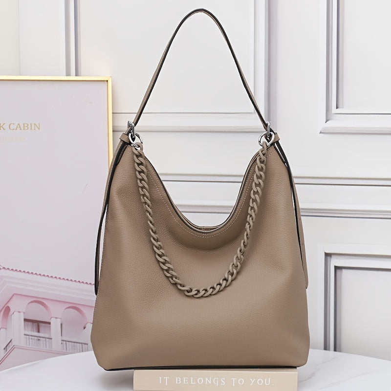 Top Layer Cowhide Shoulder Bag Large Capacity Women Crossbody Handbag