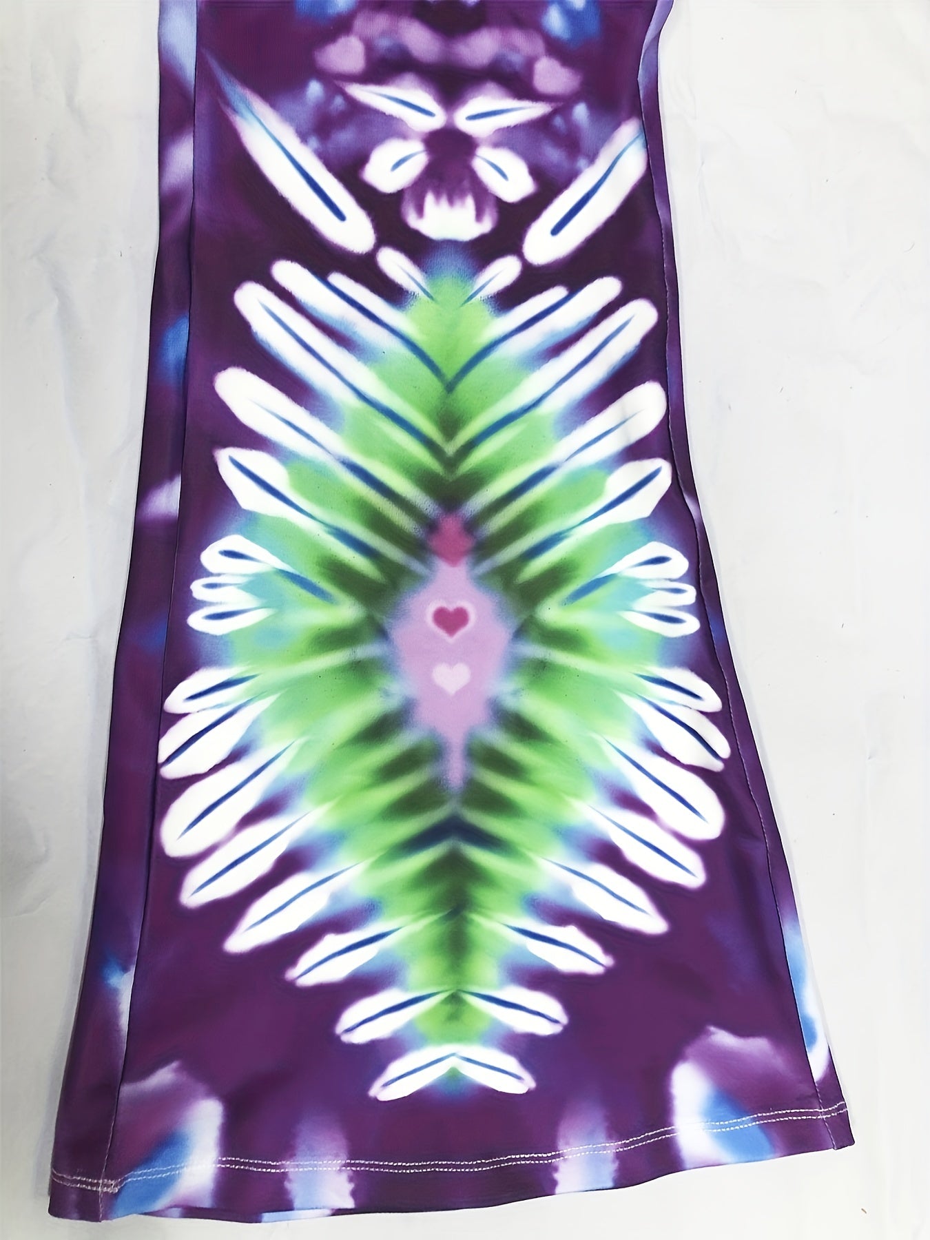 Tie Dye Sports Leggings Wide Waist Band Medium Stretch
