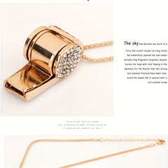 Self Defense Whistle Keychain With Rhinestone Inlaid