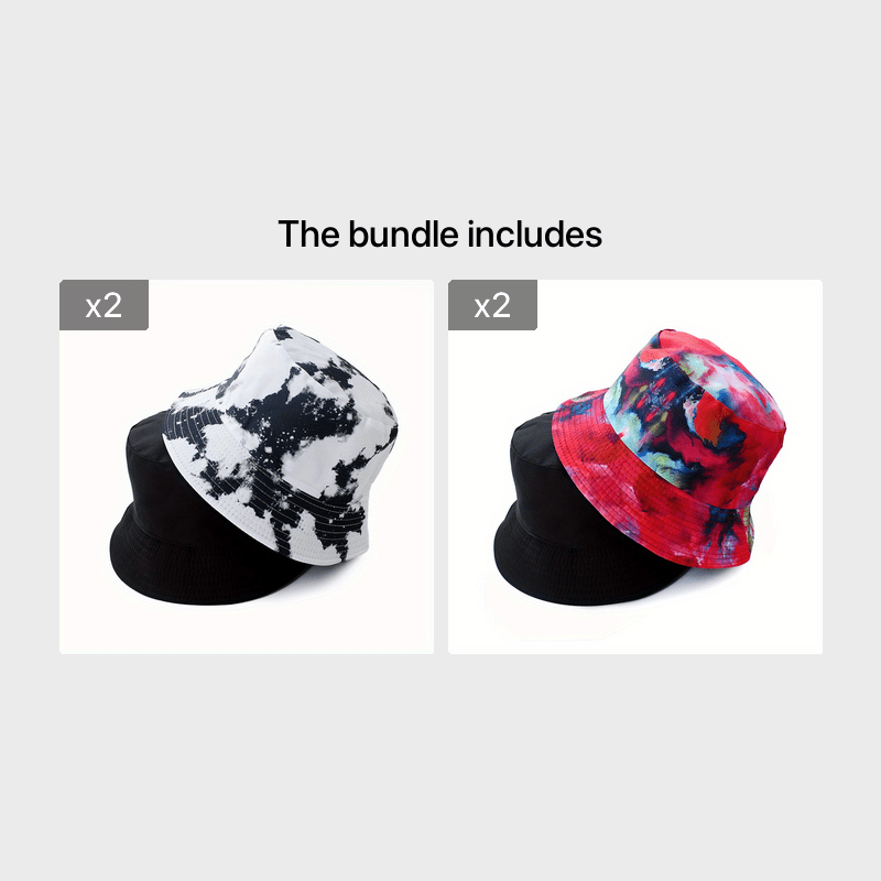 Double sided Tie dye Fisherman Hat Outdoor Cap For Men Women