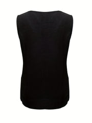 Women's Solid V-Neck Tank Top Sleeveless Casual Summer Wear