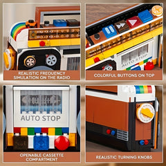 554pcs Retro Radio Building Blocks Toy Home Decor Holiday Party Decoration