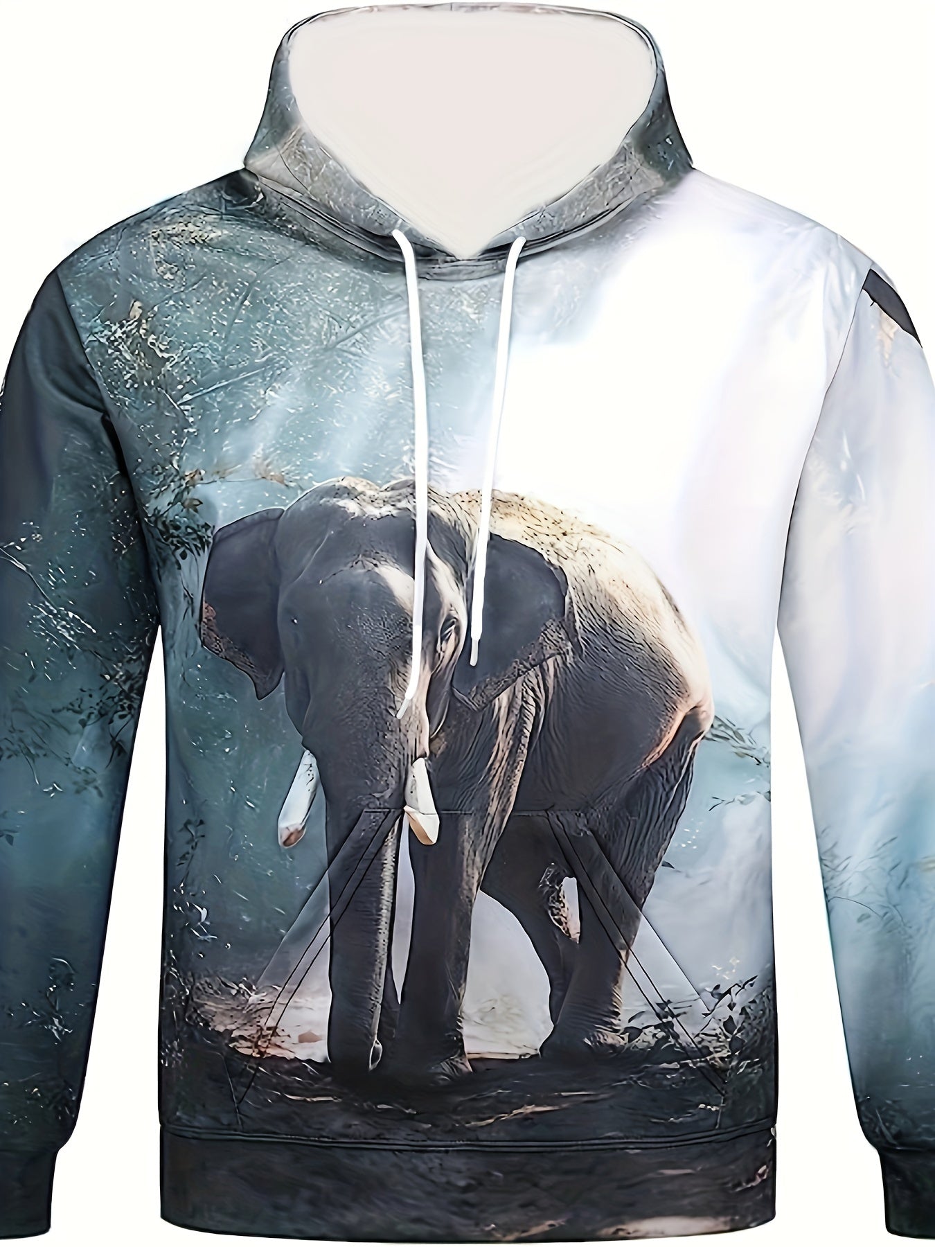 Wolf 3D Print Hoodie Men's Graphic Kangaroo Pocket Pullover