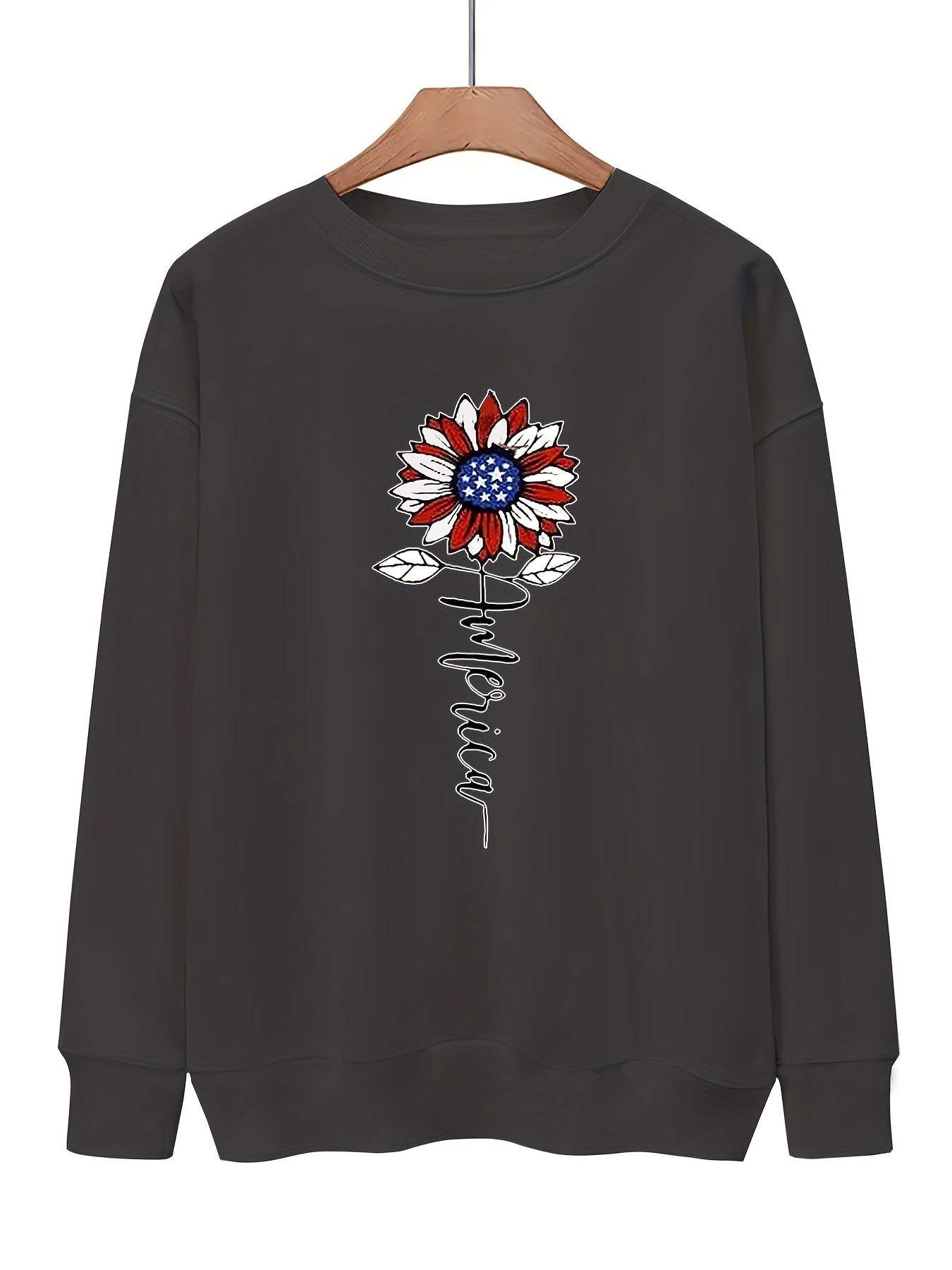Sunflower Print Sweatshirt for Women Fall & Winter