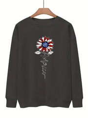 Sunflower Print Sweatshirt for Women Fall & Winter