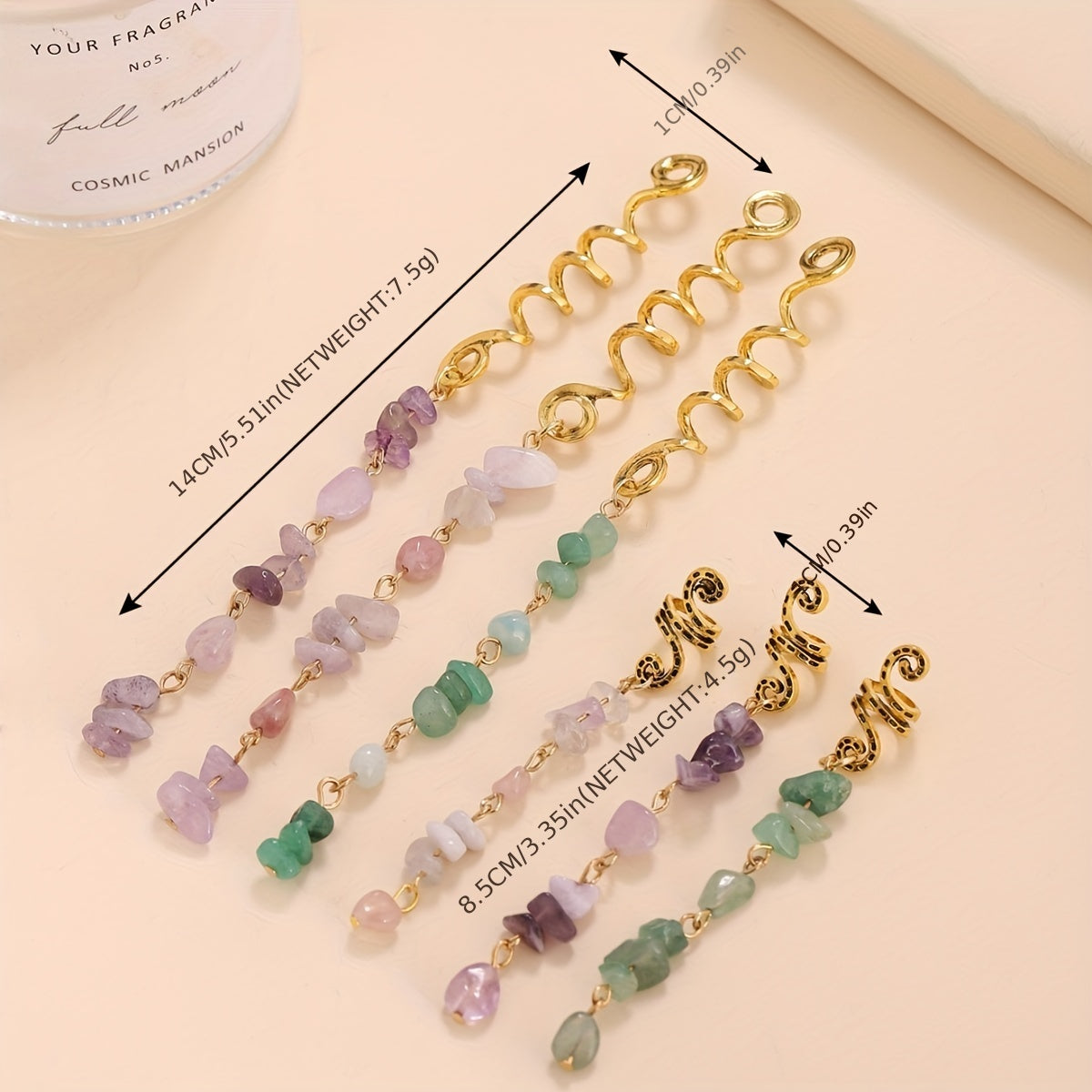 Stone Pendants Braided Hair Access. Dress Up Accessories for Girls Kids