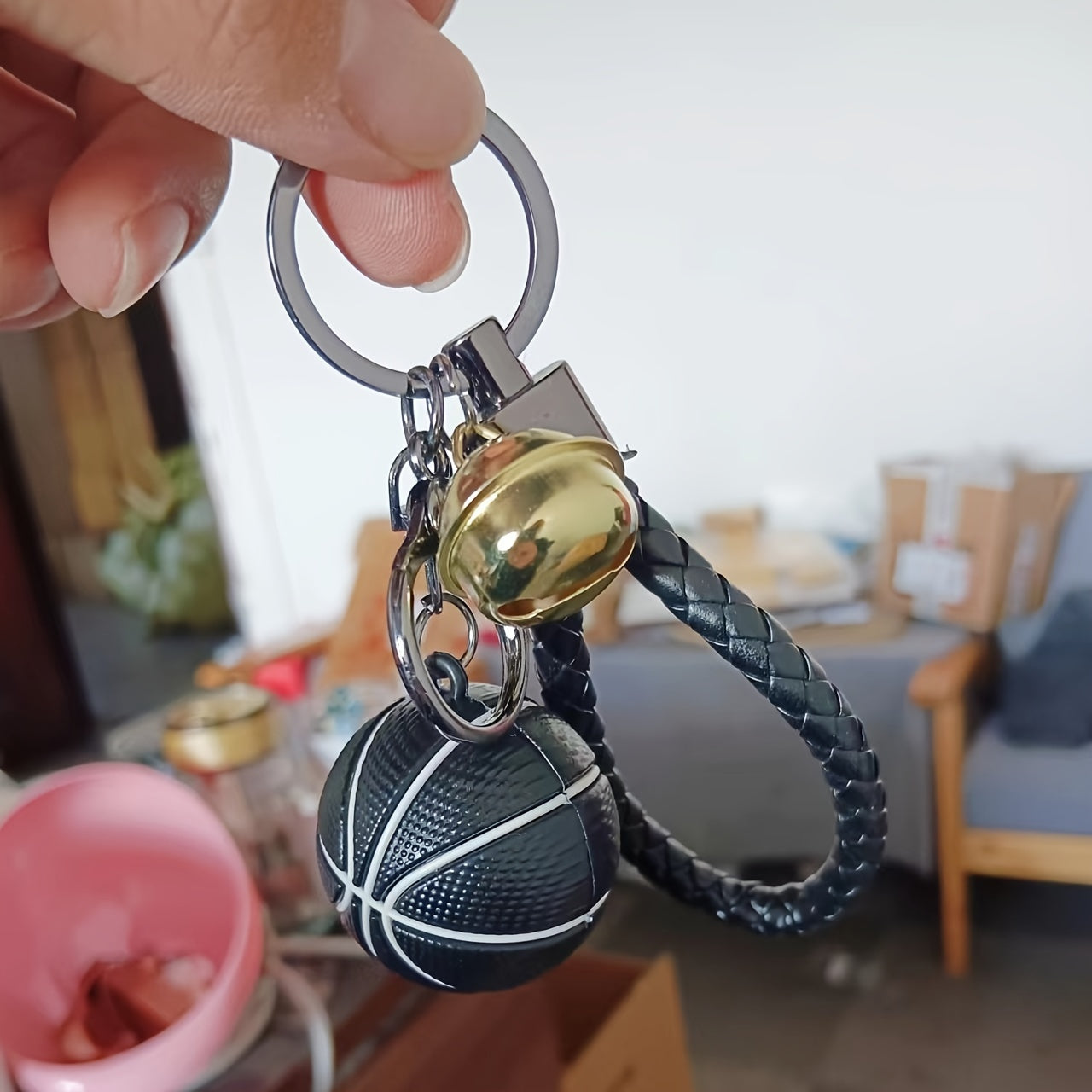 Basketball Key Chain Hangers for Men Backpack Car Key Practical Gift