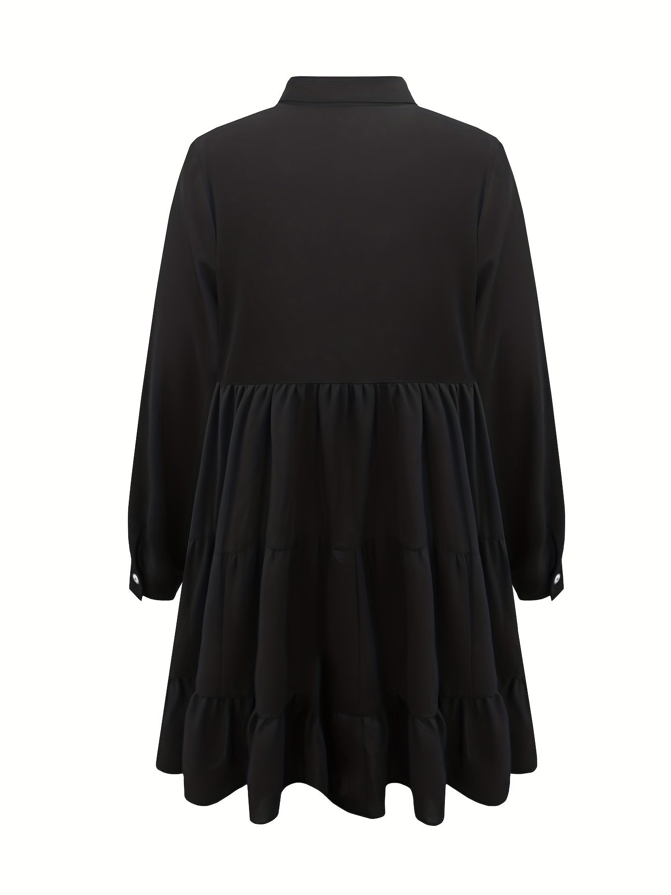 Casual Dress Women's Button Up Long Sleeve Smock Shirt Dress