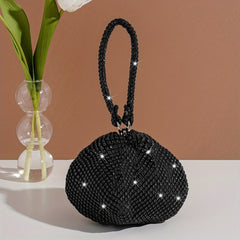 Rhinestone Decor Geometric Evening Satchel Bag