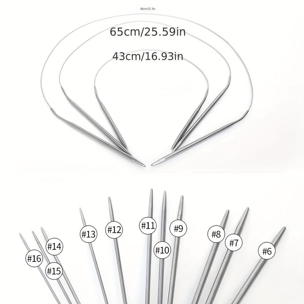 Knitting Needle Set Stainless Steel DIY Hand Knitting Kit