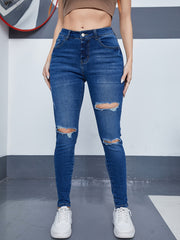 Casual Jeans Women's Plus High Rise Skinny Jeans