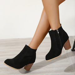 Women's Chunky Heel Ankle Boots High Heel Short Boots