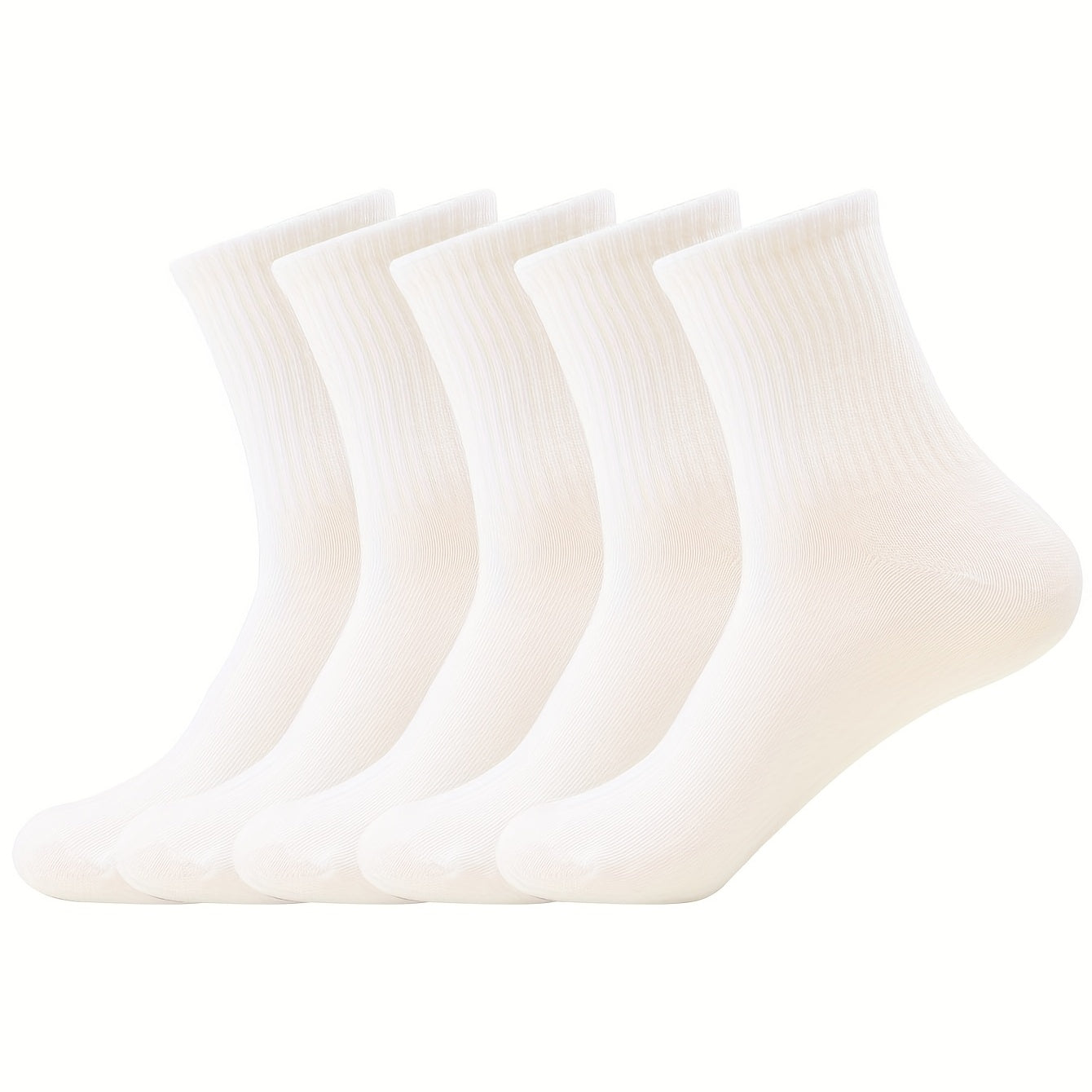 5 Pairs Crew Sports Socks Breathable Mid Tube Socks Women's Stockings