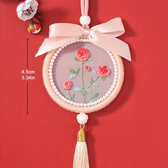 DIY Flower Embroidery Pendant Material Set