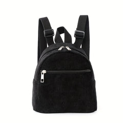 Kids Mini Corduroy Solid Backpack Schoolbag