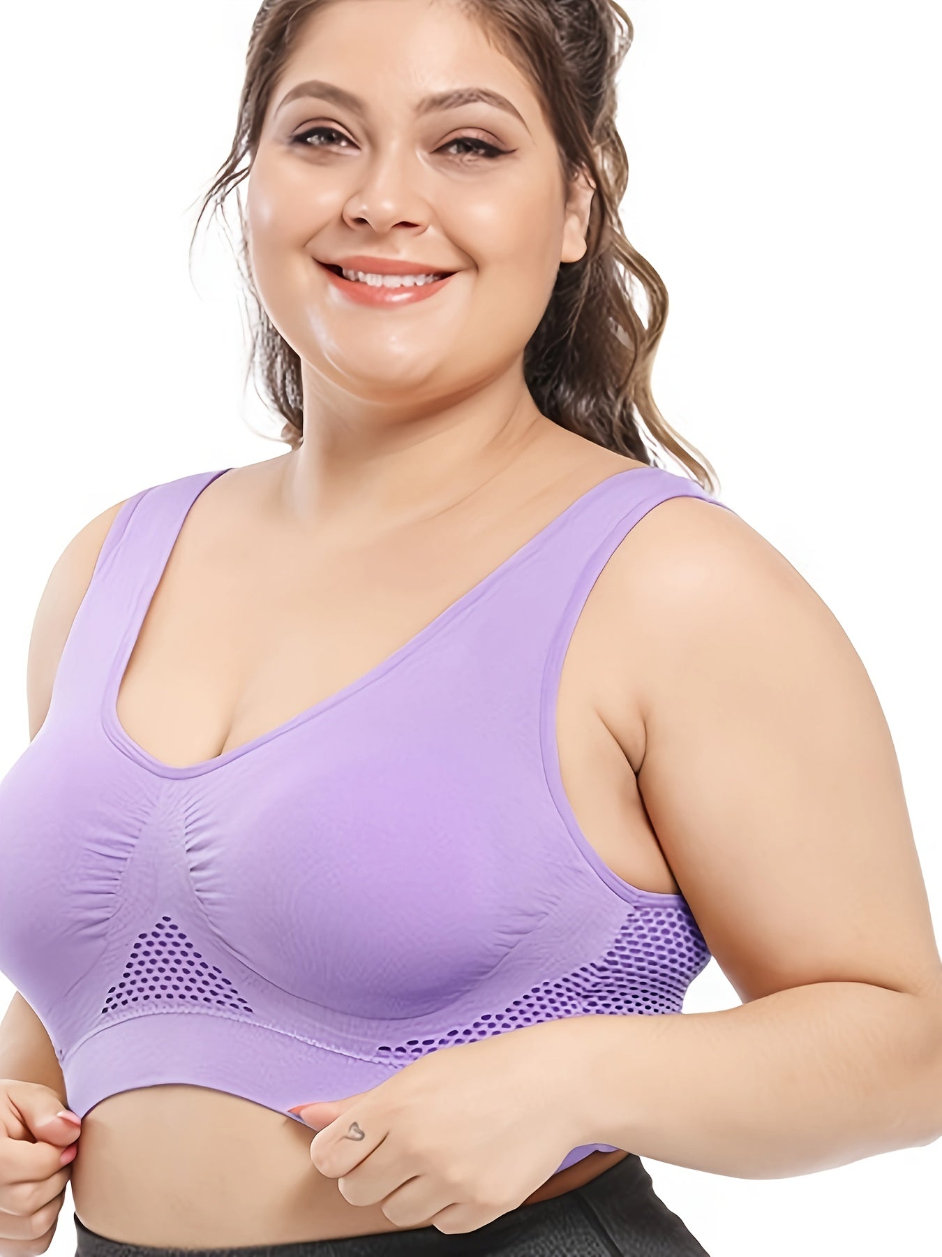 3 Pack Plus Size Sports Bra Set Wireless Mesh Fitness Bra 3pc