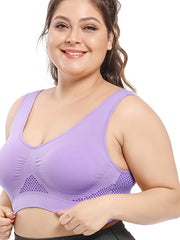 3 Pack Plus Size Sports Bra Set Wireless Mesh Fitness Bra 3pc