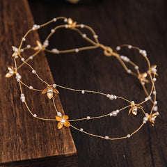 Golden Bridal Hair Vine Wedding Hair Accessory For Brides