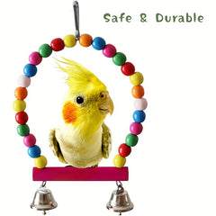 Bird Swing Toys with Bells for Pet Parrot Cage Hammock Hanging Toy
