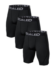 Telaleo Men's Compression Shorts 3-Pack for Running and Workouts