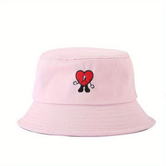 Bad Rabbit Embroidery Bucket Hat Sunscreen Fisherman Cap