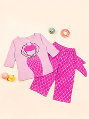 Toddler Girls Mermaid Graphic Pajamas Set