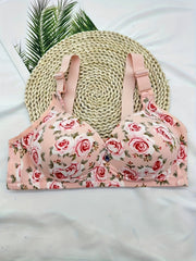 Floral Push Up Bra Breathable Anti Sagging Lingerie