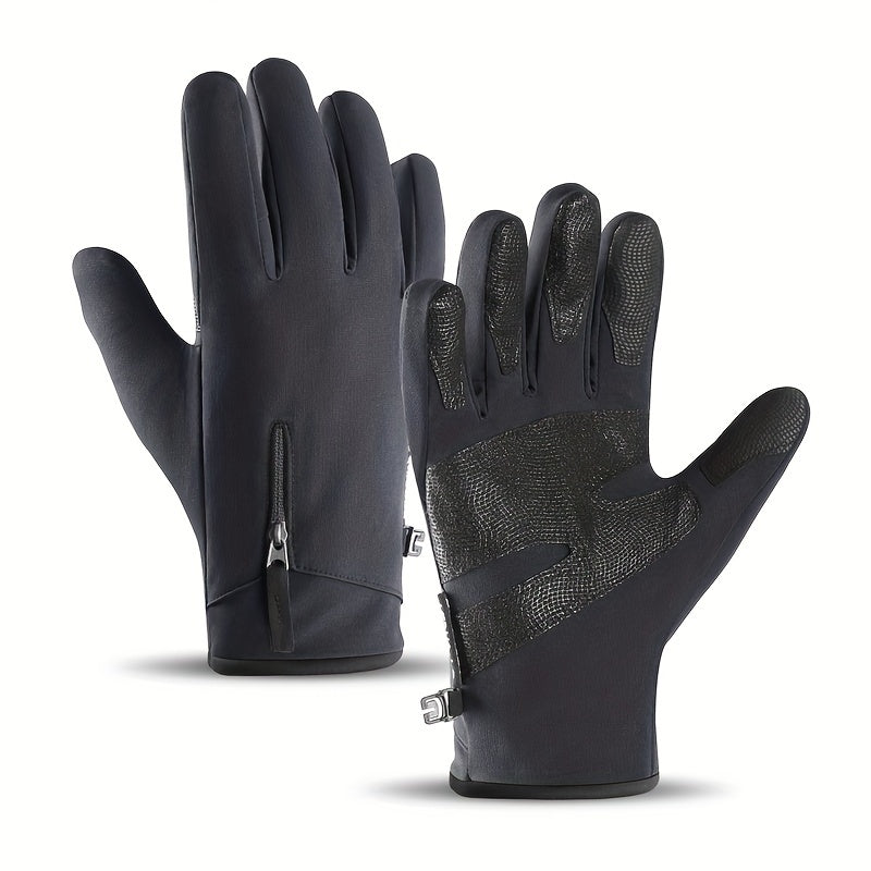 Winter Thickened Waterproof Velvet Gloves for Outdoor Activities
