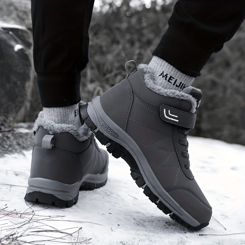 Snow Shoes Wear Resistance Non Slip Plush Lined Furry Slip On Snow Boots