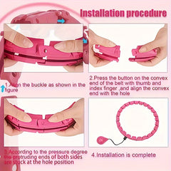 Portable Detachable 24 Sections Fitness Hoop With Solid Ball Body Shaping