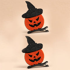 2pc Halloween Kids Pumpkin Hair Clips Set