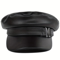 M Decor PU Beret Classic Solid Adjustable Newsboy Cap Captain Hat