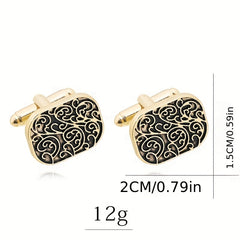 Creative Floral Striped Cufflinks for Men