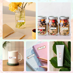 Girly Floral Baby Bottle Labels Waterproof 6 Sheets