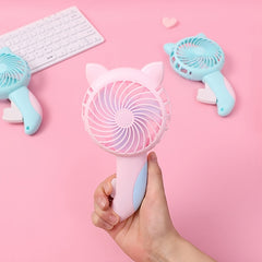 Cartoon Hand Press Fan Mini Handheld Fan Portable Cat Fan