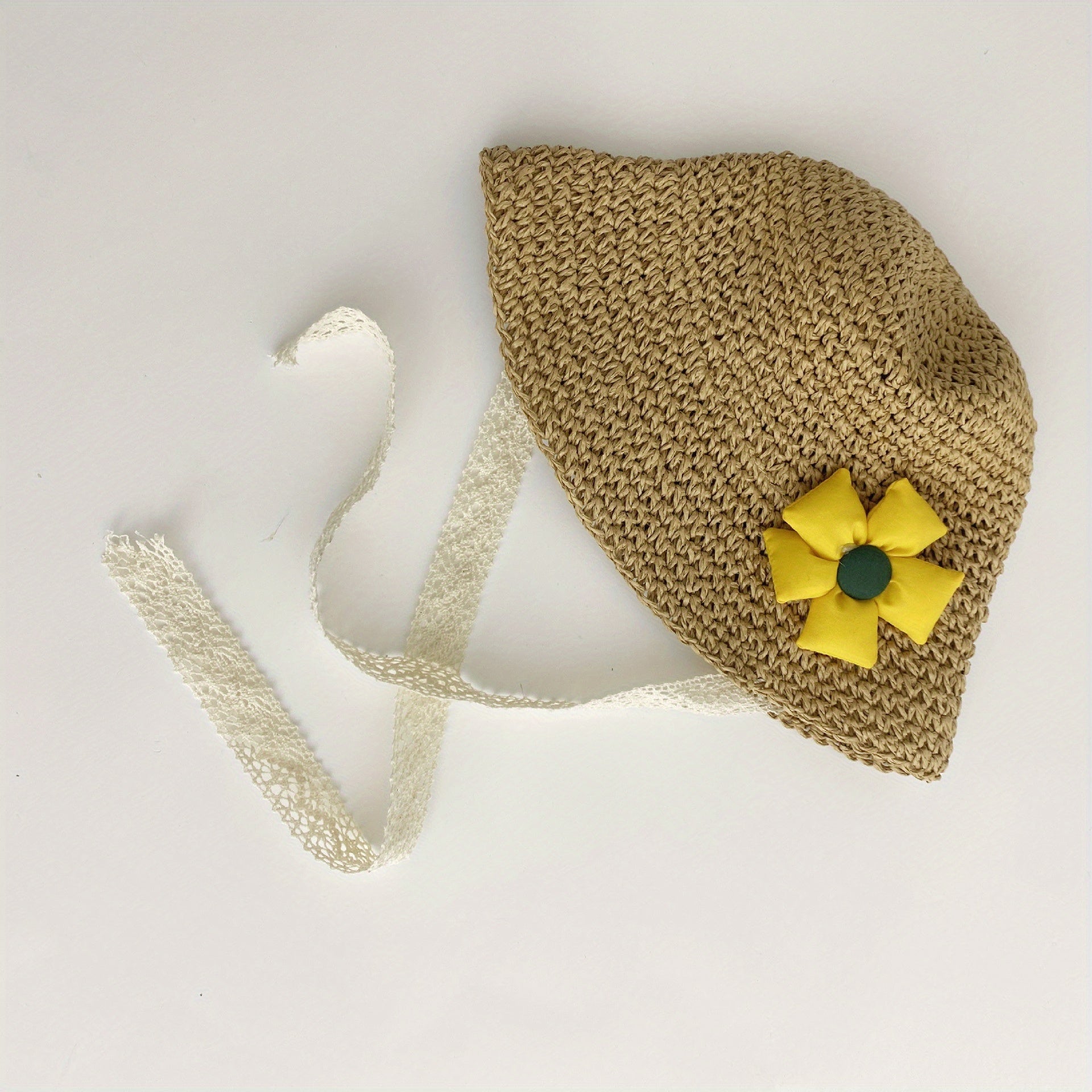 Kids Summer Sun Protection Straw Hat Lace Accessories Baby Girls Sun Hats