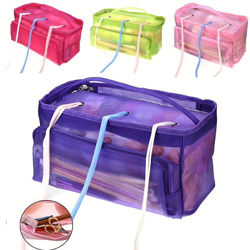 Mesh Yarn Storage Bag- Foldable Knitting Organizer