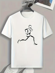 Pattern Print Men's Sports T-shirt for Fitness Activities