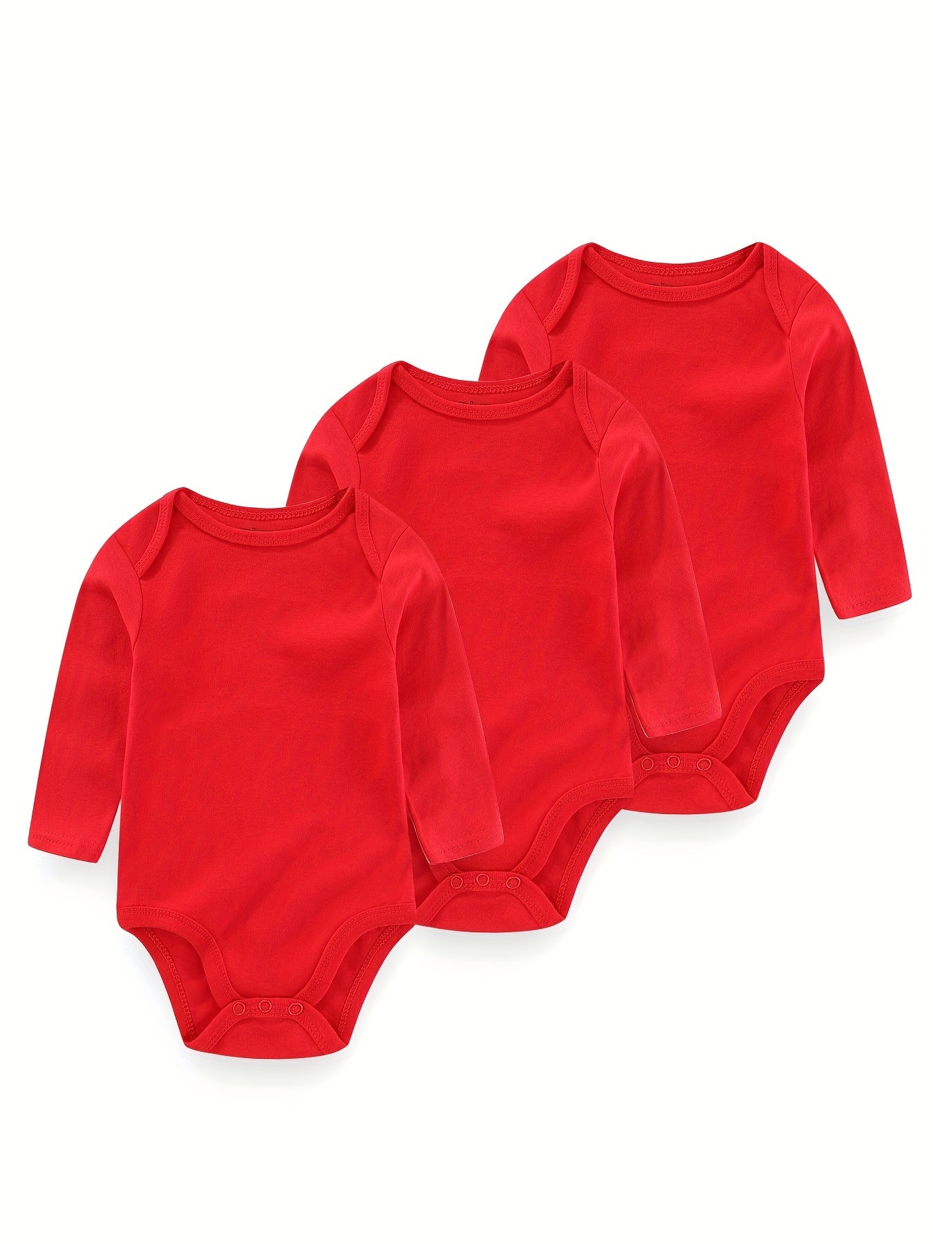 3Pcs Spring Autumn Unisex Long Sleeve Baby Bodysuits